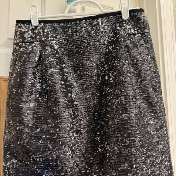 J. Crew Black and Silver Sequin Mini Skirt - Picture 2 of 4